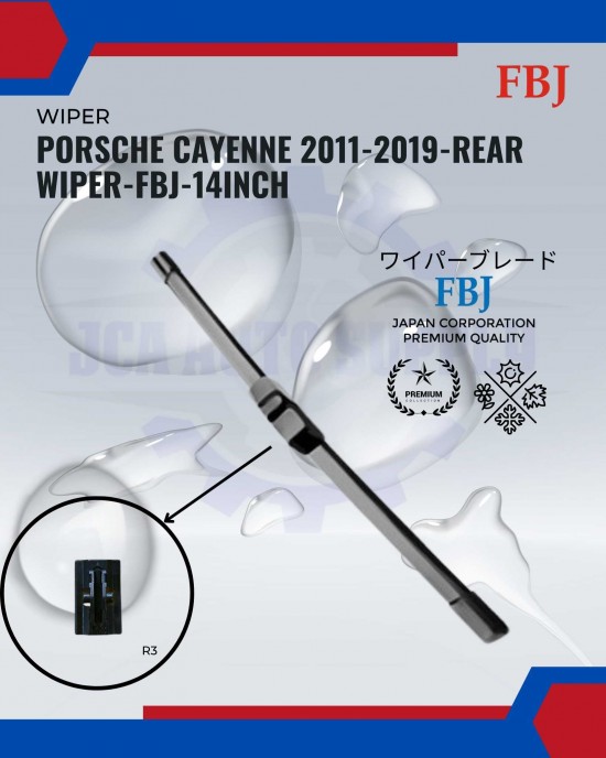 Showing image for Porsche Cayenne 2011-2019-Rear Wiper-FBJ-14inch Porsche Cayenne 2011-2019-Rear Wiper-FBJ-14inch WIPER-WIPER TANK MOTOR-WIPER NOZZLE image