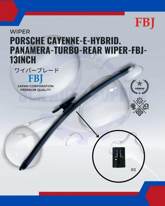 Porsche Cayenne-E-Hybrid. Panamera-Turbo-Rear Wiper-FBJ-13inch WIPER-WIPER TANK MOTOR-WIPER NOZZLE image
