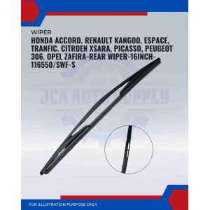Rear Wiper-Honda Accord. Renault Kangoo, Espace, Tranfic. Citroen Xsara, Picasso. Peugeot 306. Opel Zafira-16inch-116550/SWF-S Rear Wiper-Honda Accord. Renault Kangoo, Espace, Tranfic. Citroen Xsara, Picasso. Peugeot 306. Opel Zafira-16inch-116550/SWF-S