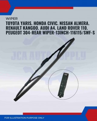 Rear Wiper-Toyota Yaris. Honda Civic. Nissan Almera. Renault Kangoo. Audi A4. Land Rover 110. Peugeot 304-13inch-116115/SWF-S