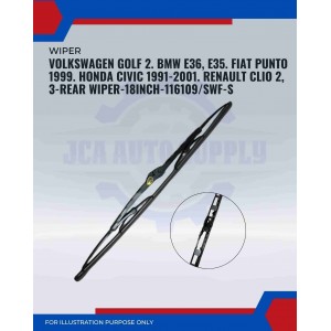 Rear Wiper-Volkswagen Golf 2. BMW E36, E35. Fiat Punto. Honda Civic. Renault Clio 2&3-18inch-116109/SWF-S Rear Wiper-Volkswagen Golf 2. BMW E36, E35. Fiat Punto. Honda Civic. Renault Clio 2&3-18inch-116109/SWF-S