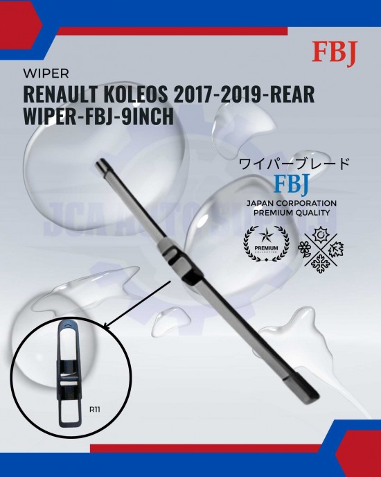 Renault Koleos 2017-2019-Rear Wiper-FBJ-9inch WIPER-WIPER TANK MOTOR-WIPER NOZZLE image