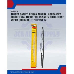 Front Wiper (Hook BA)-Toyota Camry. Nissan Almera. Honda CRV. Ford Fiesta. Focus. Volkswagen Polo-19Inch-117111SWF-S