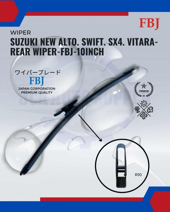 Suzuki New Alto. Swift. SX4. Vitara-Rear Wiper-FBJ-10inch WIPER-WIPER TANK MOTOR-WIPER NOZZLE image