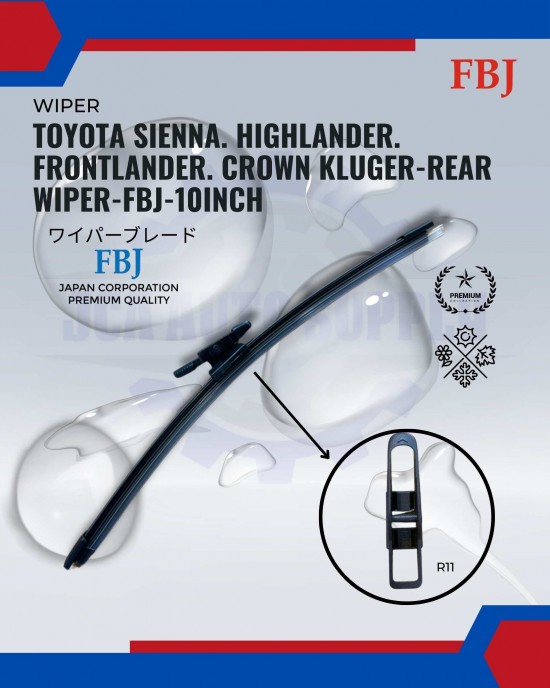 Showing image for Toyota Sienna. Highlander. Frontlander. Crown Kluger-Rear Wiper-FBJ-10inch Toyota Sienna. Highlander. Frontlander. Crown Kluger-Rear Wiper-FBJ-10inch WIPER-WIPER TANK MOTOR-WIPER NOZZLE image