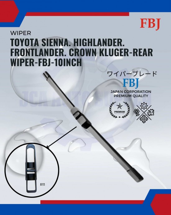 Showing image for Toyota Sienna. Highlander. Frontlander. Crown Kluger-Rear Wiper-FBJ-10inch Toyota Sienna. Highlander. Frontlander. Crown Kluger-Rear Wiper-FBJ-10inch WIPER-WIPER TANK MOTOR-WIPER NOZZLE image