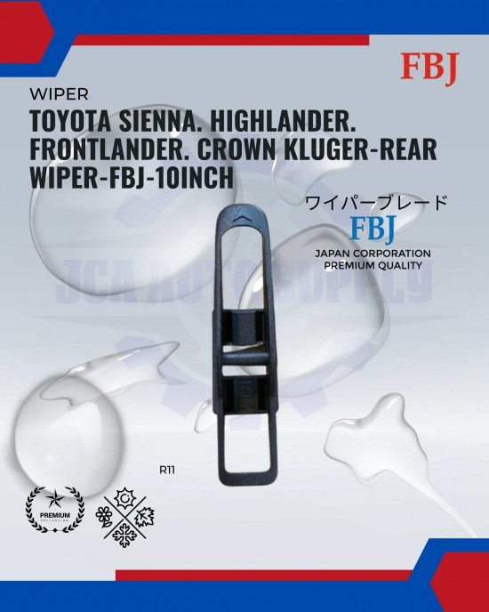 Showing image for Toyota Sienna. Highlander. Frontlander. Crown Kluger-Rear Wiper-FBJ-10inch Toyota Sienna. Highlander. Frontlander. Crown Kluger-Rear Wiper-FBJ-10inch WIPER-WIPER TANK MOTOR-WIPER NOZZLE image