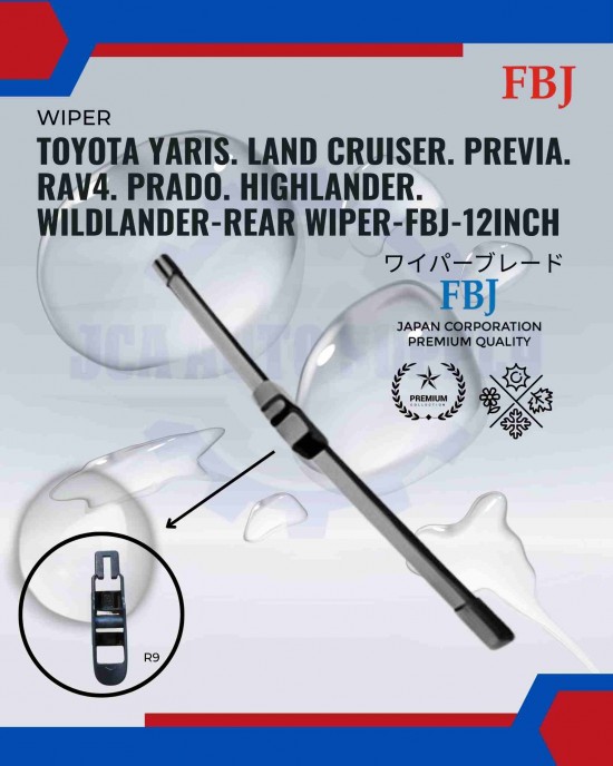 Toyota Yaris. Land Cruiser. Previa. Rav4. Prado. Highlander. Wildlander-Rear Wiper-FBJ-12inch