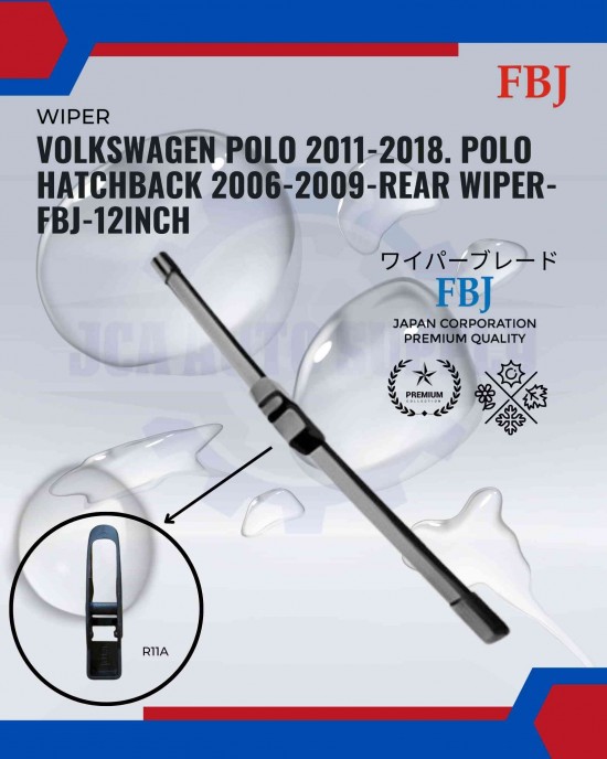  Volkswagen Polo 2011-2018. Polo Hatchback 2006-2009-Rear Wiper-FBJ-12inch
